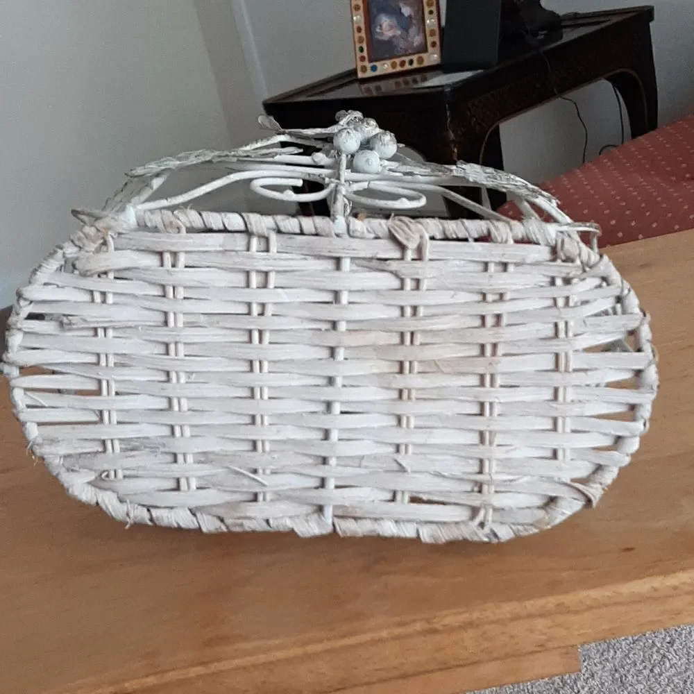 Vintage distressed metal basket